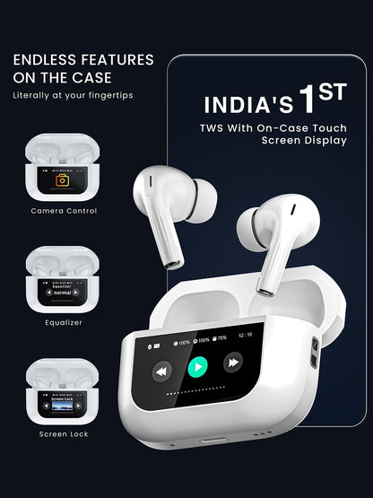 LED Smart Screen TWS Earbuds Wireless bluetooth Earphone LED Colorful Touch Screen Panoramic Surround Sound 48H